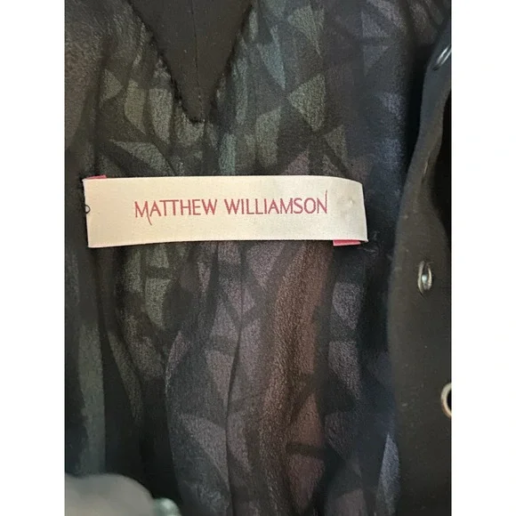 Matthew Williamson 100% Silk Print Dress Lace Up Front Belted Sleeveless 10 - Picture 3 of 12